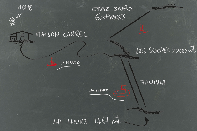La Thuile mappa della Maison Carrel il ristorante in quota in Valle d'Aosta